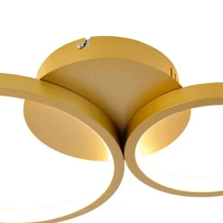 QAZQA Schlafzimmerlampen|Küchenlampen*Deckenleuchte gold inkl. LED 3-stufig dimmbar 4-flammig - Lupolo