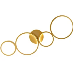 QAZQA Schlafzimmerlampen|Küchenlampen*Deckenleuchte gold inkl. LED 3-stufig dimmbar 4-flammig - Lupolo