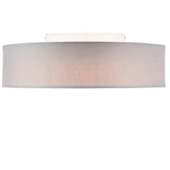 Kinder QAZQA Kinderzimmerlampen|Schlafzimmerlampen*Deckenleuchte grau 40 cm inkl. LED - Drum LED