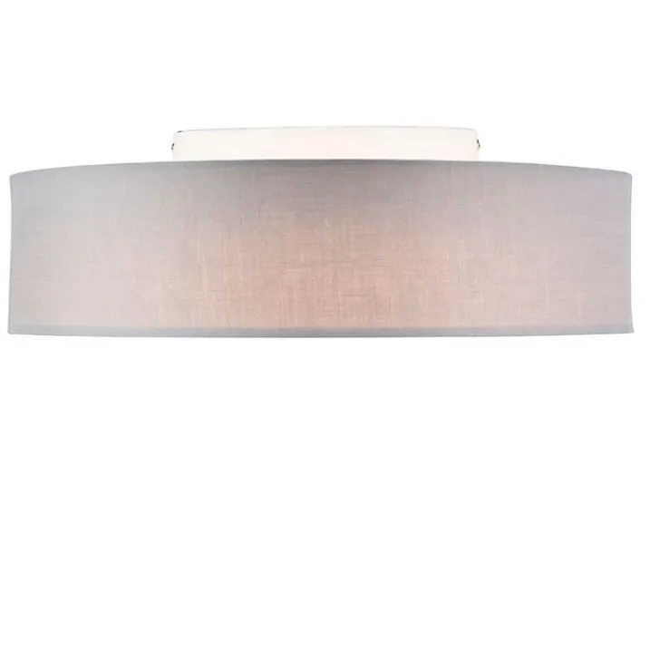 Kinder QAZQA Kinderzimmerlampen|Schlafzimmerlampen*Deckenleuchte grau 40 cm inkl. LED - Drum LED