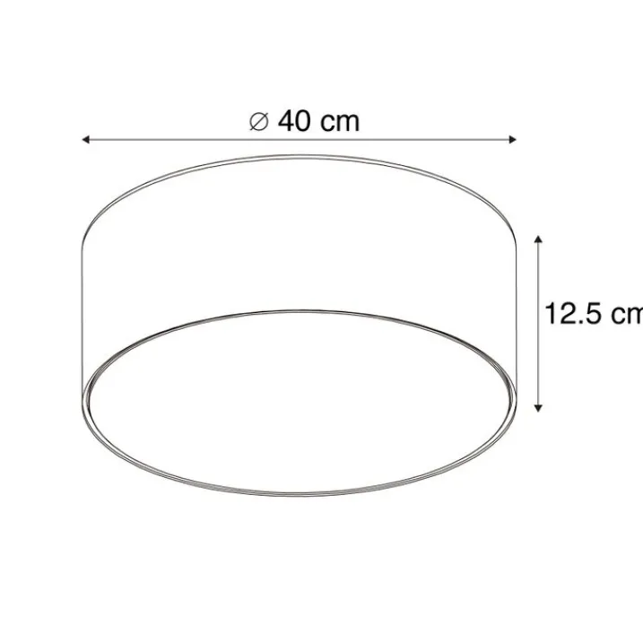 Kinder QAZQA Kinderzimmerlampen|Schlafzimmerlampen*Deckenleuchte grau 40 cm inkl. LED - Drum LED