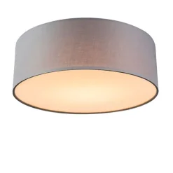 Kinder QAZQA Kinderzimmerlampen|Led-Deckenleuchten*Deckenleuchte grau 30 cm inkl. LED - Drum LED