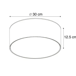 Kinder QAZQA Kinderzimmerlampen|Led-Deckenleuchten*Deckenleuchte grau 30 cm inkl. LED - Drum LED