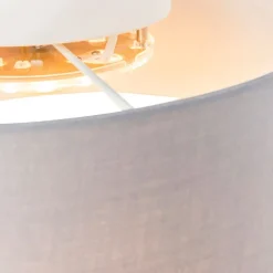 Kinder QAZQA Kinderzimmerlampen|Led-Deckenleuchten*Deckenleuchte grau 30 cm inkl. LED - Drum LED