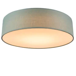 Kinder QAZQA Kinderzimmerlampen|Schlafzimmerlampen*Deckenleuchte grün 40 cm inkl. LED - Drum LED