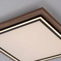 Paul Neuhaus Led-Deckenleuchten|Deckenleuchten*Deckenleuchte Holz quadratisch inkl. LED mit Fernbedienung - Ajdin