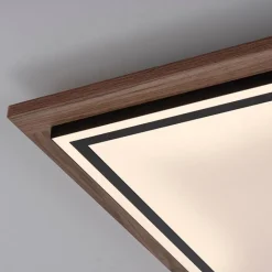 Paul Neuhaus Led-Deckenleuchten|Deckenleuchten*Deckenleuchte Holz quadratisch inkl. LED mit Fernbedienung - Ajdin