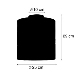 QAZQA Deckenleuchten|Wohnzimmerlampen*Deckenleuchte mattschwarzer Samtschirm Gold 25 cm - Kombi