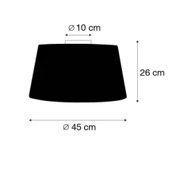 QAZQA Deckenleuchten|Wohnzimmerlampen*Deckenleuchte mattschwarz mit weißem Lampenschirm 45 cm - Combi