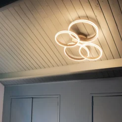 QAZQA Led-Deckenleuchten|Deckenleuchten*Deckenleuchte Messing inkl. LED 3-stufig dimmbar 4-flammig - Navara