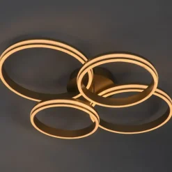 QAZQA Led-Deckenleuchten|Deckenleuchten*Deckenleuchte Messing inkl. LED 3-stufig dimmbar 4-flammig - Navara