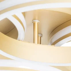 QAZQA Led-Deckenleuchten|Deckenleuchten*Deckenleuchte Messing inkl. LED 3-stufig dimmbar 4-flammig - Navara