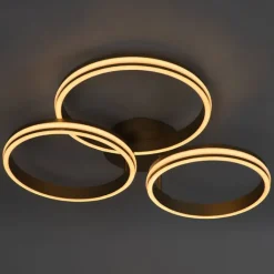 QAZQA Schlafzimmerlampen|Küchenlampen*Deckenleuchte Messing inkl. LED 3-Stufen dimmbar 3-Licht - Navara