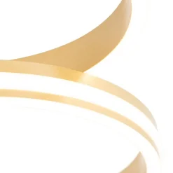 QAZQA Schlafzimmerlampen|Küchenlampen*Deckenleuchte Messing inkl. LED 3-Stufen dimmbar 3-Licht - Navara