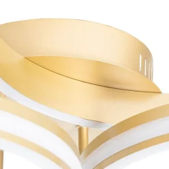 QAZQA Schlafzimmerlampen|Küchenlampen*Deckenleuchte Messing inkl. LED 3-Stufen dimmbar 3-Licht - Navara