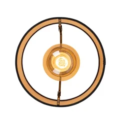 QAZQA Deckenleuchten|Wohnzimmerlampen*Deckenleuchte mit Baumwollschirm schwarz mit Gold 25 cm - Combi schwarz