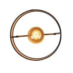 QAZQA Deckenleuchten|Wohnzimmerlampen*Deckenleuchte mit Baumwollschirm schwarz mit Gold 32 cm - Combi schwarz