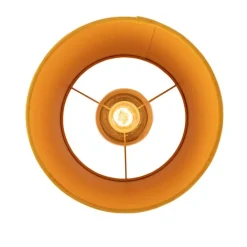 QAZQA Deckenleuchten|Wohnzimmerlampen*Deckenleuchte mit Samtschirm ocker/gold 25cm - Combi schwarz