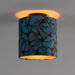 QAZQA Deckenleuchten|Wohnzimmerlampen*Deckenleuchte mit Schirm Schmetterling 20 cm - Combi schwarz