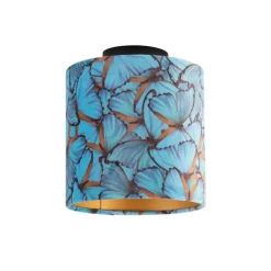 QAZQA Deckenleuchten|Wohnzimmerlampen*Deckenleuchte mit Schirm Schmetterling 20 cm - Combi schwarz
