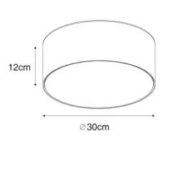 QAZQA Deckenleuchten|Wohnzimmerlampen*Deckenleuchte ocker 30 cm mit goldener Innenseite - Drum