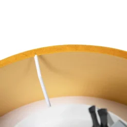 QAZQA Deckenleuchten|Wohnzimmerlampen*Deckenleuchte ocker 30 cm mit goldener Innenseite - Drum