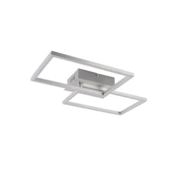 QAZQA Led-Deckenleuchten|Deckenleuchten*Deckenleuchte quadratisch Stahl 3-stufig dimmbar - Plazas Novo