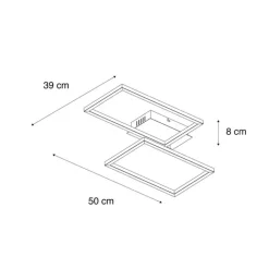 QAZQA Led-Deckenleuchten|Deckenleuchten*Deckenleuchte quadratisch Stahl 3-stufig dimmbar - Plazas Novo