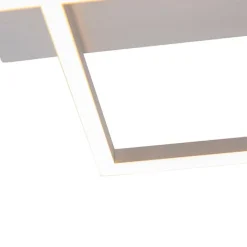 QAZQA Led-Deckenleuchten|Deckenleuchten*Deckenleuchte quadratisch Stahl 3-stufig dimmbar - Plazas Novo