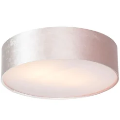QAZQA Deckenleuchten|Wohnzimmerlampen*Deckenleuchte rosa 40 cm mit goldener Innenseite - Drum