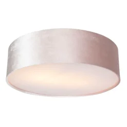 QAZQA Deckenleuchten|Wohnzimmerlampen*Deckenleuchte rosa 40 cm mit goldener Innenseite - Drum