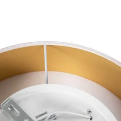 QAZQA Deckenleuchten|Wohnzimmerlampen*Deckenleuchte rosa 40 cm mit goldener Innenseite - Drum