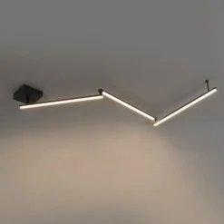 QAZQA Schlafzimmerlampen|Esszimmerlampen*Deckenleuchte schwarz 150,8 cm inkl. LED 3-stufig dimmbar verstellbar - Annuschka