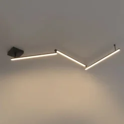 QAZQA Schlafzimmerlampen|Esszimmerlampen*Deckenleuchte schwarz 150,8 cm inkl. LED 3-stufig dimmbar verstellbar - Annuschka