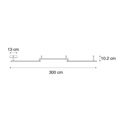 QAZQA Led-Deckenleuchten|Deckenleuchten*Deckenleuchte schwarz 300 cm inkl. LED 3-stufig dimmbar - Annuschka