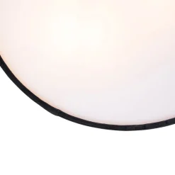 QAZQA Deckenleuchten|Wohnzimmerlampen*Deckenleuchte schwarz 30 cm mit goldener Innenseite - Drum