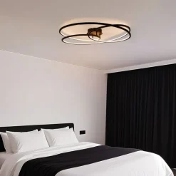 QAZQA Schlafzimmerlampen|Küchenlampen*Deckenleuchte schwarz 78 cm inkl. LED 3 Stufen dimmbar - Rowin