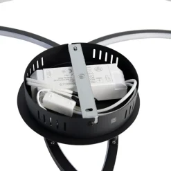 QAZQA Schlafzimmerlampen|Küchenlampen*Deckenleuchte schwarz 78 cm inkl. LED 3 Stufen dimmbar - Rowin