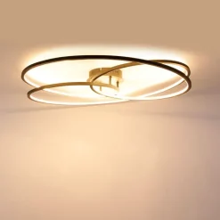 QAZQA Schlafzimmerlampen|Küchenlampen*Deckenleuchte schwarz 78 cm inkl. LED 3 Stufen dimmbar - Rowin