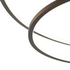 QAZQA Schlafzimmerlampen|Küchenlampen*Deckenleuchte schwarz 78 cm inkl. LED 3 Stufen dimmbar - Rowin