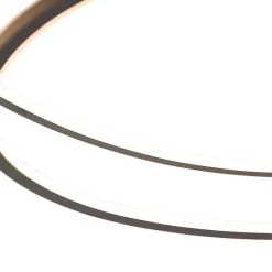 QAZQA Schlafzimmerlampen|Küchenlampen*Deckenleuchte schwarz 78 cm inkl. LED 3 Stufen dimmbar - Rowin