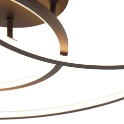 QAZQA Schlafzimmerlampen|Küchenlampen*Deckenleuchte schwarz 78 cm inkl. LED 3 Stufen dimmbar - Rowin