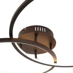 QAZQA Schlafzimmerlampen|Küchenlampen*Deckenleuchte schwarz 78 cm inkl. LED 3 Stufen dimmbar - Rowin