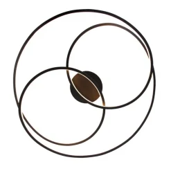 QAZQA Schlafzimmerlampen|Küchenlampen*Deckenleuchte schwarz 78 cm inkl. LED 3 Stufen dimmbar - Rowin