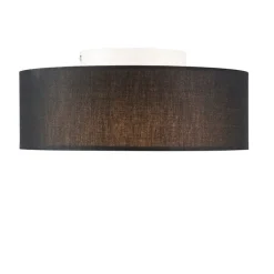 Kinder QAZQA Kinderzimmerlampen|Led-Deckenleuchten*Deckenleuchte schwarz 30 cm inkl. LED - Drum LED