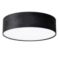 QAZQA Schlafzimmerlampen|Küchenlampen*Deckenleuchte schwarz 40 cm mit goldener Innenseite - Drum