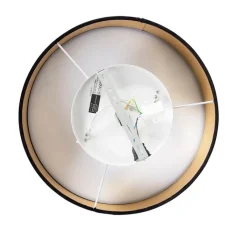 QAZQA Schlafzimmerlampen|Küchenlampen*Deckenleuchte schwarz 40 cm mit goldener Innenseite - Drum