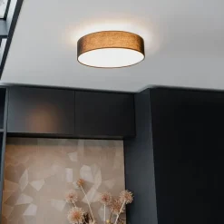 Kinder QAZQA Kinderzimmerlampen|Led-Deckenleuchten*Deckenleuchte schwarz 40 cm inkl. LED - Drum LED