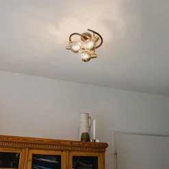 QAZQA Deckenstrahler|Aufbaustrahler*Deckenleuchte schwarz 44,5 cm mit Rauchglas 3-flammig - Vidro