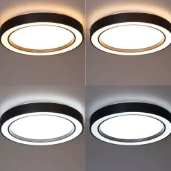 Trio Leuchten Led-Deckenleuchten|Deckenleuchten*Deckenleuchte Schwarz inkl. dimmbarer RGBW LED mit Fernbedienung - Arco